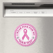 Aimant Conception Ruban Rose pour la sensibilisation au c (In Situ (Lave-vaisselle))