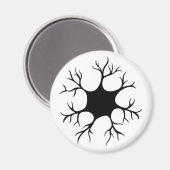 Aimant Conception simple de neurone noir (Recto/Verso)