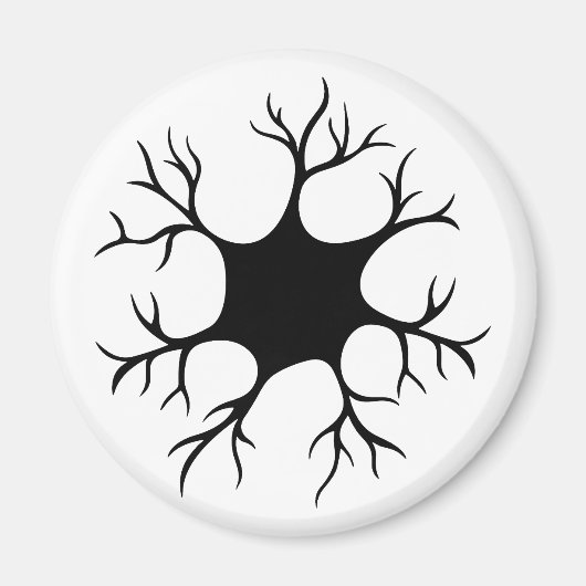 Aimant Conception simple de neurone noir (Devant)