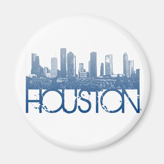 Aimant Conception Skyline de Houston (Devant)