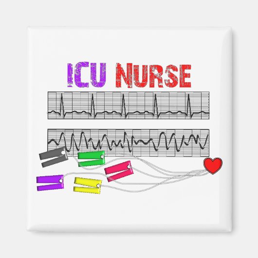 Aimant Conception unique ICU Infirmières Cadeaux (Devant)