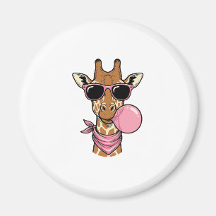 Aimant Conception vectorielle de chewing-gum girafe gravu