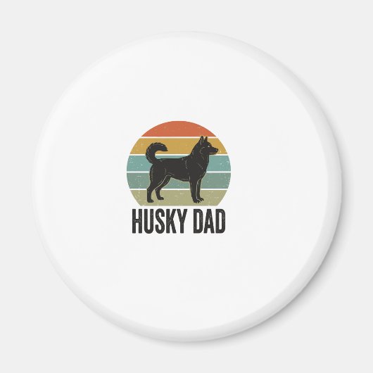 Aimant Conception vectorielle de chien rétro Husky Papa V (Devant)