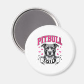Aimant Conception vectorielle de sœur Pitbull amateur de (Recto/Verso)