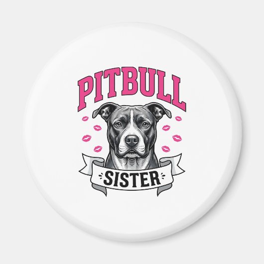 Aimant Conception vectorielle de sœur Pitbull amateur de (Devant)