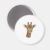 Aimant Conception vectorielle de tête de girafe gravée vi (Recto/Verso)