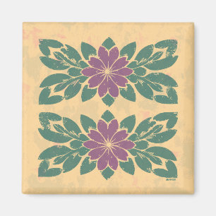 Aimant Conception vintage de crayon floral