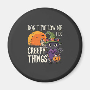 Aimant Conceptions de chat de sorcière d'Halloween de cho
