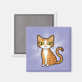 Aimant Concevez votre propre chat de dessin (Recto/Verso)