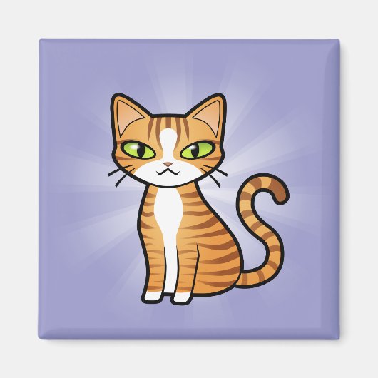 Aimant Concevez votre propre chat de dessin (Devant)