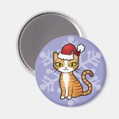 Aimant Concevez votre propre chat de dessin (Noël) (Recto/Verso)