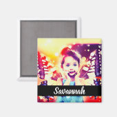 Aimant Concevez votre propre photo personnalisée Nom pers (Recto/Verso)