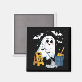 Aimant Concierge fantôme drôle d'école Halloween (Recto/Verso)