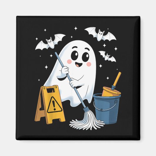 Aimant Concierge fantôme drôle d'école Halloween (Devant)
