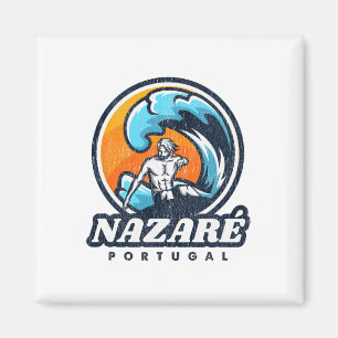 Aimant Concours de Surf de Nazare Portugal Vintage Surf S