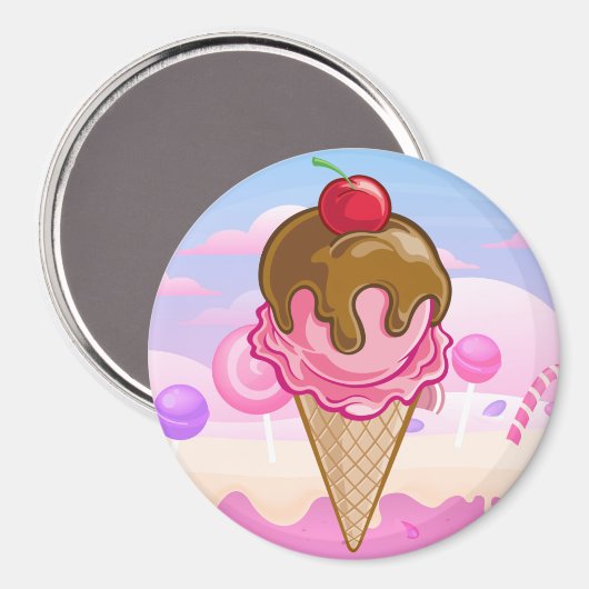 Aimant cône crème glacée (Recto/Verso)