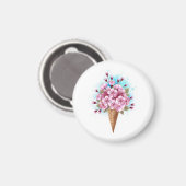 Aimant Cône rose Sakura crème glacée gaufre (Recto/Verso)