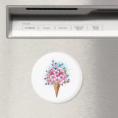 Aimant Cône rose Sakura crème glacée gaufre (In Situ (Lave-vaisselle))