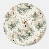 Aimant Cônes de pin verts lapins de Noël (Devant)