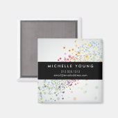 Aimant Confetti Bokeh coloré sur Grey Modern (Recto/Verso)