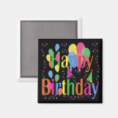 Aimant Confetti, Casquettes de fête et Balloons Arrière - (Recto/Verso)