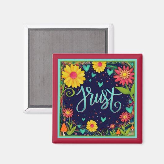 Aimant Confiance Coeur Plutôt Amusant Champignons Inspiri (Recto/Verso)