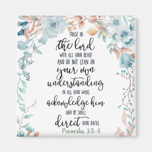 Aimant Confiance dans le Seigneur floral