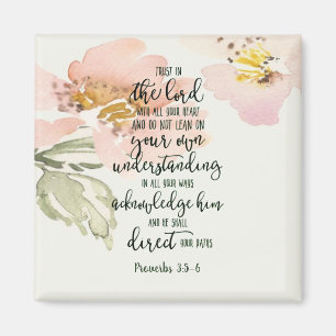 Aimant Confiance dans le Seigneur floral