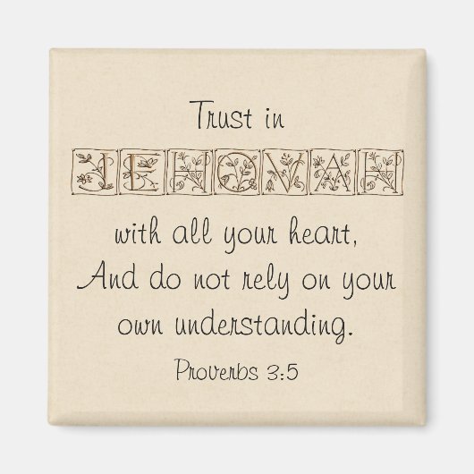 Aimant Confiance en l'Eternel...Écriture Aimant~Or (Devant)