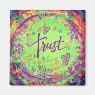 Aimant Confiance Floral Joli Coeurs Inspiritisme coloré