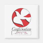 Aimant Confirmation de la colombe blanche sur le cercle r (Devant)