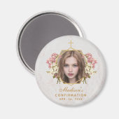 Aimant Confirmation de la fille Photo Orchidées roses Mar (Recto/Verso)