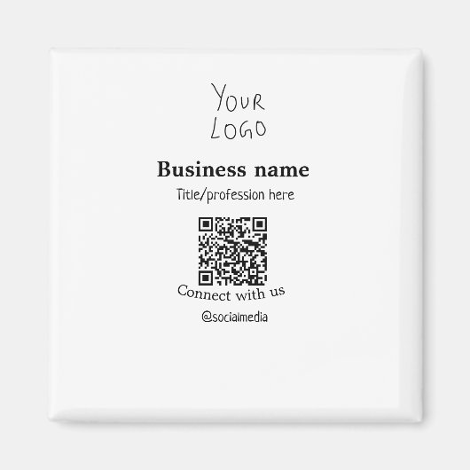Aimant Connectez-vous avec nous logo entreprise QR nom de (Devant)