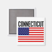 Aimant Connecticut, étoiles et rayures (Recto/Verso)