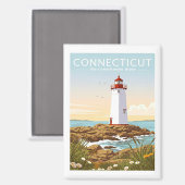 Aimant Connecticut vintage (Recto/Verso)