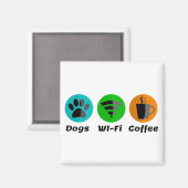 Aimant Connexion Wi-Fi Pour Chiens Et Café (Recto/Verso)