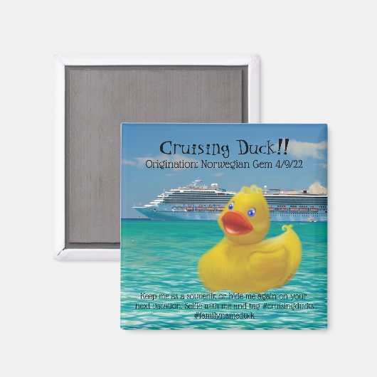 Aimant Conquackulations cruising duck and cruise ship mag (Recto/Verso)