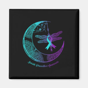 Aimant Conscience de prévention du suicide Libellule Lune