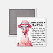 Aimant Conseil amusant d'un Flamant rose (Recto/Verso)