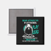 Aimant Conseil d'attaque d'ours de camping Faire le mort  (Recto/Verso)