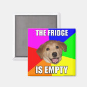 AIMANT CONSEIL DOG MEME : LE RÉFRIGÉRATEUR EST VIDE (Recto/Verso)