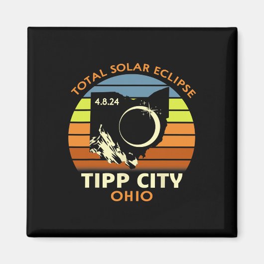 Aimant Conseil Ville Ohio Total Solaire Eclipse 2024 (Devant)