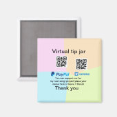 Aimant Conseil virtuel jar q r code argent don PayPal ven (Recto/Verso)
