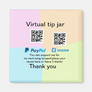 Aimant Conseil virtuel jar q r code argent don PayPal ven