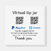 Aimant Conseil virtuel jar q r code argent don PayPal ven (Devant)