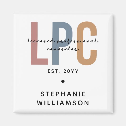 Aimant Conseiller professionnel autorisé LPC personnalisé (Devant)