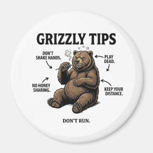 Aimant Conseils drôles pour survivre aux ours grizzlis Hu