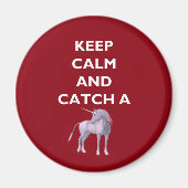 Aimant Conserver le calme attraper une police blanche Uni (Devant)