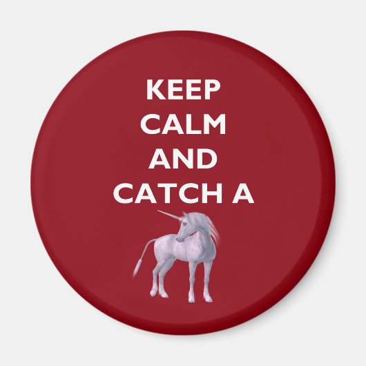 Aimant Conserver le calme attraper une police blanche Uni (Devant)