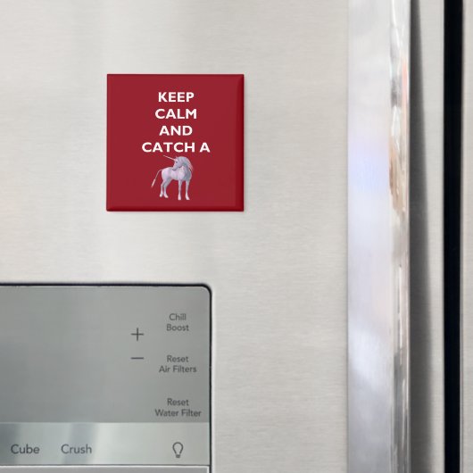 Aimant Conserver le calme attraper une police blanche Uni (In situ (réfrigérateur))